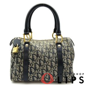 Dior Trotter 迷你波士頓包，帆布/皮革，女士波士頓包

海軍藍 [二手]