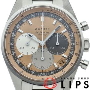 Zenith Chronomaster Original Hodinkee 38mm Limited Edition of 300 Worldwide Chronomaster 03.3201.3600/18.M3200 Box, Warranty Card, Stainless Steel Men's Watch, Opal Salmon, Polished, Excellent Condition [Used]