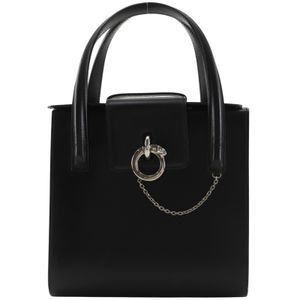 Cartier Panthère 手提包 小牛皮 黑色 手提包, A5 翻盖 PANTHERE 女士【二手】
