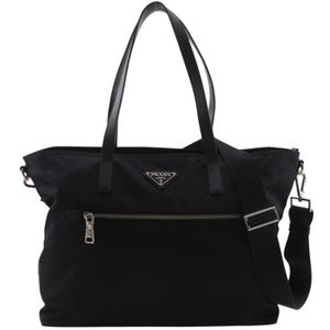 Prada PRADA 2WAY单肩托特包 1BG842 尼龙 黑色 斜挎,肩背,手提,2way,A4 拉链 2WAYShoulder 女士【二手】