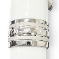 美品□MONTBLANC モンブラン マイスターシュテュック ソリテール 145 トリビュート・トゥ・ザ・モンブラン・クラシック ペン先18K Fニブ 万年筆 ホワイト シルバー ドイツ製 メンズ