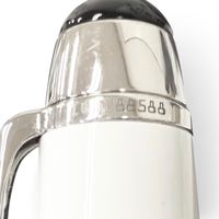 美品□MONTBLANC モンブラン マイスターシュテュック ソリテール 145 トリビュート・トゥ・ザ・モンブラン・クラシック ペン先18K Fニブ 万年筆 ホワイト シルバー ドイツ製 メンズ