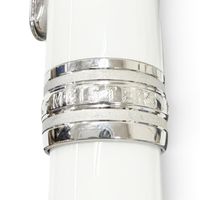 美品□MONTBLANC モンブラン マイスターシュテュック ソリテール 145 トリビュート・トゥ・ザ・モンブラン・クラシック ペン先18K Fニブ 万年筆 ホワイト シルバー ドイツ製 メンズ