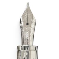 美品□MONTBLANC モンブラン マイスターシュテュック ソリテール 145 トリビュート・トゥ・ザ・モンブラン・クラシック ペン先18K Fニブ 万年筆 ホワイト シルバー ドイツ製 メンズ
