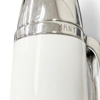 美品□MONTBLANC モンブラン マイスターシュテュック ソリテール 145 トリビュート・トゥ・ザ・モンブラン・クラシック ペン先18K Fニブ 万年筆 ホワイト シルバー ドイツ製 メンズ