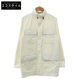 Hermes White Nylon Multi-Pocket Jacket, Size 48 [Used]