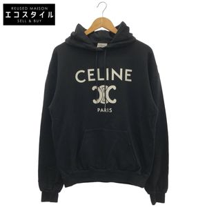 Celine, Hedi Slimane era, 2Y528450I, Black Cotton x Cashmere Loose Sweat Hoodie, Size L [Used]