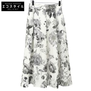 INED 女用碎花半身裙，白色 x 黑色，9 碼（二手）