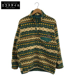 Patagonia 2015 Model 25450 Green x Multicolor Made in Mexico Lightweight Cinchilla Snap T-Pullover Fleece Pullover Size M [Used]