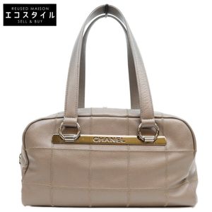Chanel A26135, serial number 9, gray caviar skin chocolate bar mini Boston bag [Used]