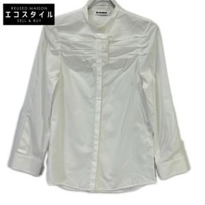 Jil Sander 18 Year Old White JSCN601806 Pleated Design Band Collar Shirt Size 34 [Used]