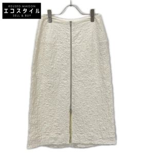 Jil Sander 白色 24SS J02MA0174 J20138 提花拉鍊半身裙 32 碼 [二手]