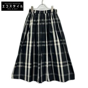 United Arrows 1524-162-5090 Black Check Taffeta Flare Skirt Size 38 [Used]