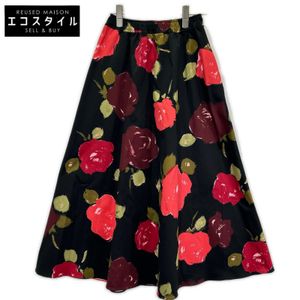 Kate Spade Black Botanical Print Long Skirt [Used]