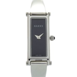 미사용급 Gucci 구찌 1500L SS 블랙 실버 아날로그 손목시계 블랙 다이얼 0568【중고】GUCCI