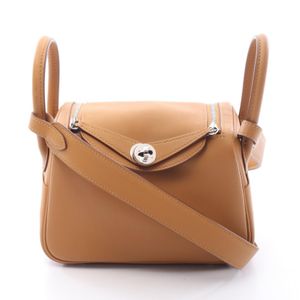 [มือสอง] เฮอร์มีส HERMES กระเป๋าสะพายไหล่ Lindy Mini Verso สี Camel/Celeste