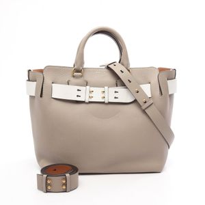 【二手】Burberry BURBERRY 手提包/腰包/大號 2WAY 4076727 灰褐色/白色 皮革腰包 大號 女士 二手 A