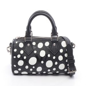 【二手】路易威登LOUIS VUITTON單肩包 × YK Nano Speedy Infinity Dot 2WAY M81910 黑色/白色 PVC 塗層帆布 皮革
