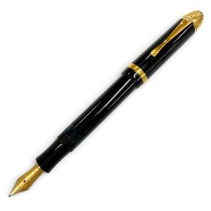 良品▼MONTBLANC モンブラン ヴィンテージ ペン先18K 925 Bニブ 20000本限定 00241/20000 作家シリーズ1995 ボルテール 万年筆 ブラック ゴールド ドイツ製 重量36.27g メンズ