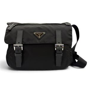成色極佳 ▼ PRADA 1BD953 尼龍皮革 Re-Nylon 三角形 Logo 三角Plate肩背包 黑色 男士 附防塵袋