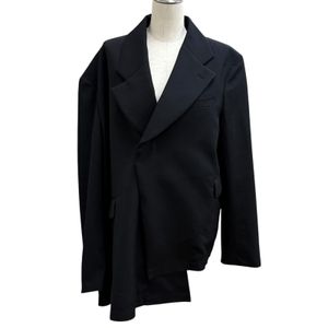 Excellent condition ★ COMME des GARCONS 23SS GK-J032 100% Wool Oversized Cut-off Asymmetrical Tailored Jacket Black S Made in Japan Authentic Women's