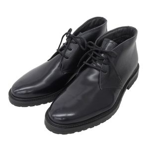 Unused ▲ ARMANI COLLEZIONI Armani Collezioni Leather Chukka Boots/Ankle Boots, Navy, Size 7, Made in Portugal, Men's
