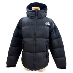Excellent condition ▼ THE NORTH FACE ND92331 Nuptse Hoodie Logo Embroidery Hooded Zip-up Down Jacket Black L Authentic Men's