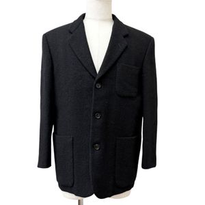 Excellent condition □ COMME des GARCONS HOMME Vintage 98AW HJ-07022S Tanaka Homme Tweed Single Tailored Jacket Black S Made in Japan Authentic Men's