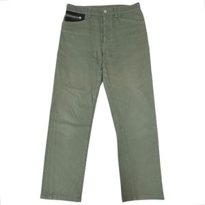 Excellent condition □ HERMES 22AW Sellier Button Button Fly Leather Trim Cotton Pants Work Pants Khaki Size 40 Made in France Authentic Men's