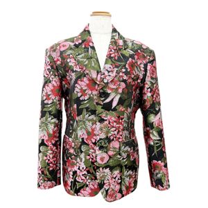 Mint condition △ COMME des GARCONS 23SS GK-J023 Gobelin Jacquard Floral Tailored Jacket Black Pink/Green S Made in Japan Authentic Women's