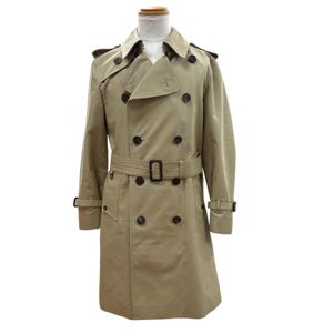 Excellent condition ▼ Aquascutum 2227451201-82 Logo Button Trench Coat Beige Size 36 Made in England Authentic Men's