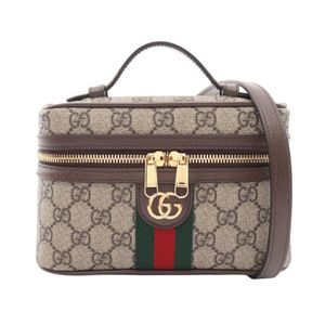 【중고】 Gucci 구찌 숄더백 오피디아 스몰 배니티 백 2WAY 81635796IWG8745 PVC 코팅 캔버스 레더 숄더백 여성용