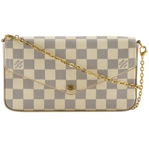 LOUIS VUITTON Pochette Felice 单肩包/斜挎包 2WAY手拿包 N40491 Damier Azur帆布 2018年 白色 MI0158 斜挎 按扣 女士【二手】