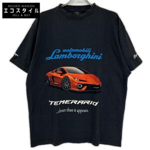 Balenciaga 25週年紀念款 831305 黑色蘭博基尼標誌印花T卹 L碼 [二手]