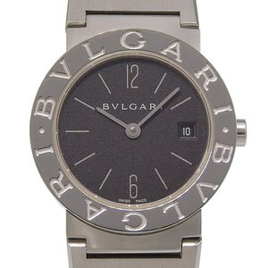 BVLGARI ) BB26SS 不鏽鋼石英模擬顯示黑色錶盤女士腕錶 [二手]