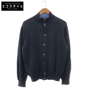 Loro Piana Navy 100% Cashmere Stand Collar Cardigan, Size 50 [Used]