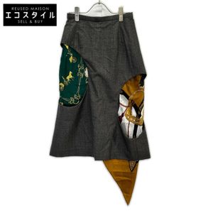 TOGA TA82-FG026 Gray Cutout Detail Scarf Medium Skirt Size 34 [Used]