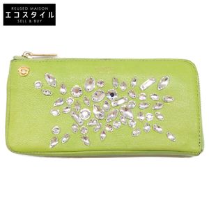 ADMJ Swarovski L-shaped zipper long wallet (with coin purse) [Used]