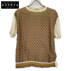 Herno MG0001D-70028-1033 棕色 H 字母圖案針織拼接剪裁，44 碼 [二手]