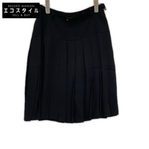 Prada 12SS P1038 Black Waist Belt Pleated Skirt Size 36 [Used]