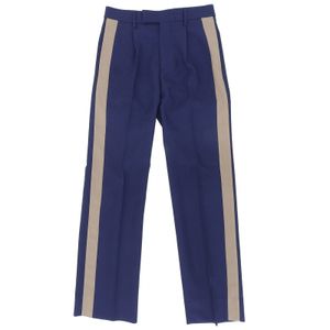 Excellent condition ▲ GUCCI 762069 ZAPAI Side Stripe Zipper Fly Slacks Fluid Drill Pants Navy Beige Size 44 Made in Italy Authentic Men's