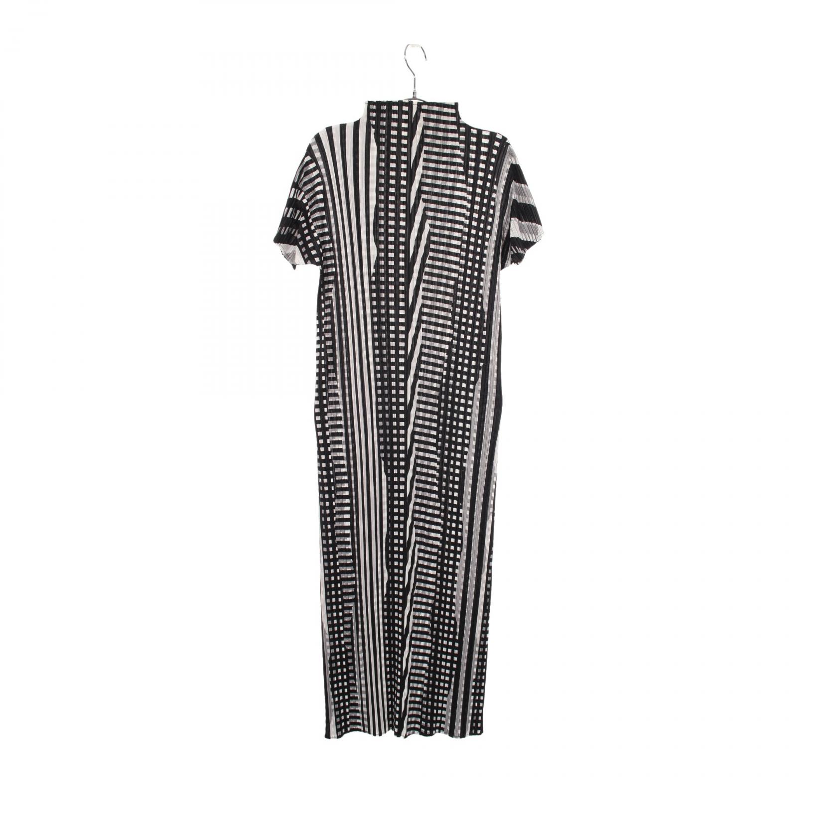 【二手】 PLEATS PLEASE連身裙，褶襉，短袖，全身印花，其他，女裝，二手