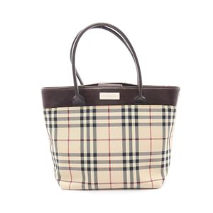 【二手】Burberry 博柏利 手提包 Nova Check 帆布 皮革 女士手提包 Used B