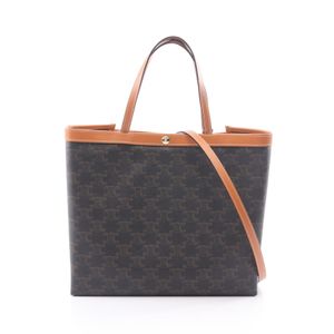 【二手】Celine CELINE托特包 小號方形 Cabas Triomphe 2WAY L10872O9003MI PVC塗層帆布皮革 2-way 肩背 女士 全新