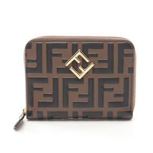 [Used] Fendi FENDI Round Wallet FF Diamond 8M0508ADYMF13VK Leather Round Wallet Women's New