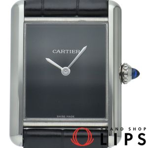 CartierTank Must LM 腕錶，黑色，型號 WSTA0072，附原廠盒、保固卡，不鏽鋼錶殼/皮錶帶，男士腕錶，黑色，拋光處理，成色極佳 [二手]