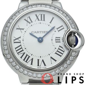 卡地亞 Ballon Bleu de Cartier 腕錶 28毫米 鑲鑽錶圈 W4BB0015 帶錶盒、保固卡、不鏽鋼錶殼、女士腕錶、銀色、拋光、成色極佳 [二手]