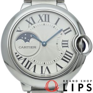 卡地亞 Ballon Bleu de Cartier月相腕錶 37 毫米 WSBB0021，附原廠盒、保固卡，不鏽鋼材質，男女皆宜，銀色，拋光處理，成色極佳 [二手]