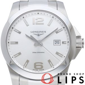 Longines Conquest Watch 41mm Conquest quartz L3.759.4/L3.759.4.76.6 Box, Warranty Card, Stainless Steel, Men's Watch, Silver, Polished, Excellent Condition [Used]
