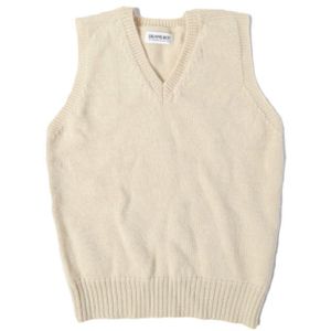 BEAMS BOY Wool V-Neck Knit Vest 13-05-0056-138 ONE SIZE BEIGE Sweater Top [Used] [BEAMS BOY]